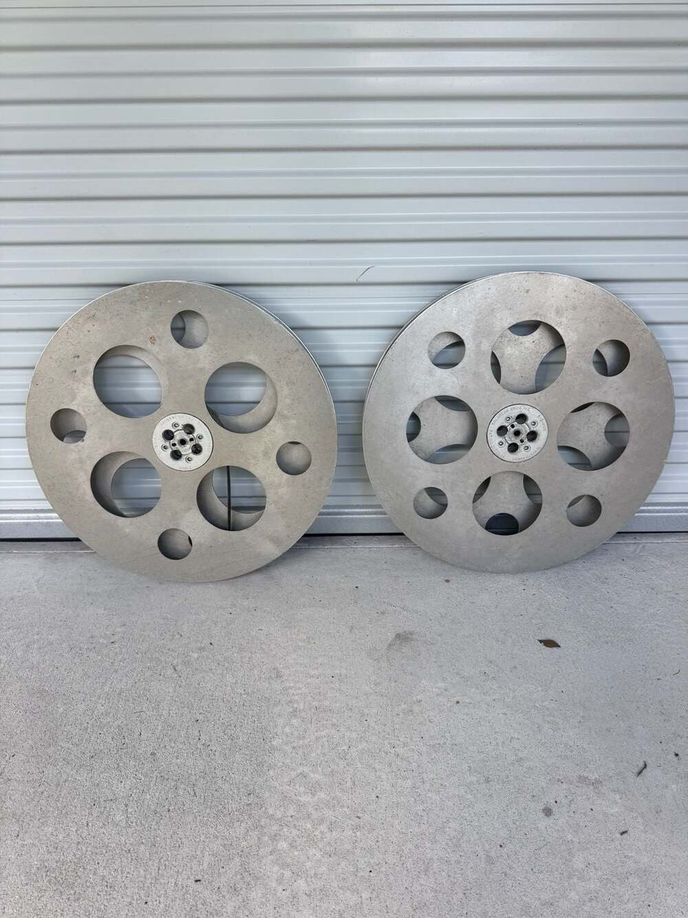2 Goldberg Brothers E-Z-Hub Film Reel Aluminum